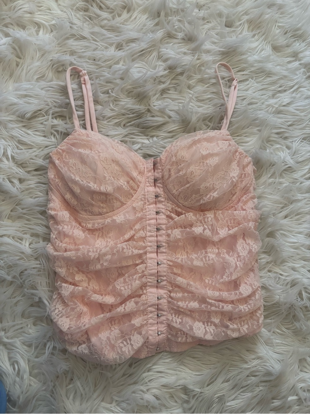 Moa Moa Light Pink Lace Bustier Top